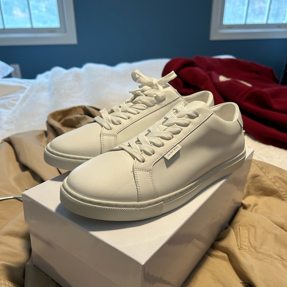 Anine Bing Liane white leather sneakers